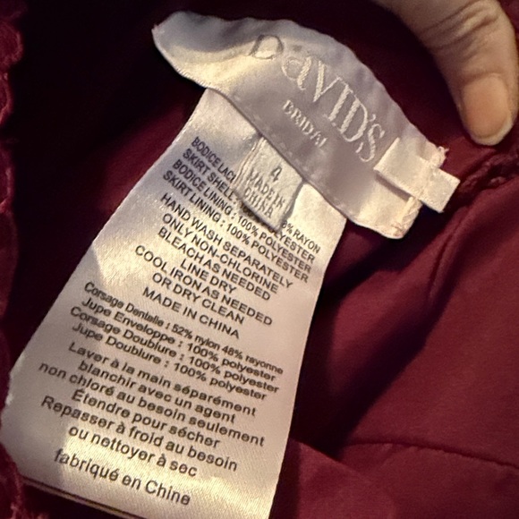 David’s Bridal Bridesmaid Dress – Size 4 – Burgundy – $40 - Picture 2 of 5